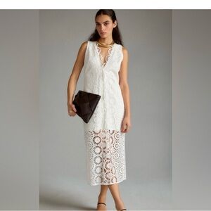 Maeve by Anthropologie White Lace Dress